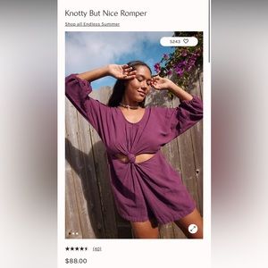 Knotty But Nice Free People Romper Black Size M